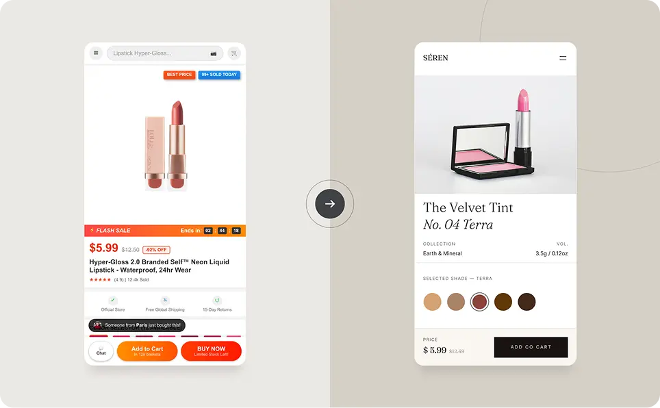 Ecommerce design case study — before-and-after redesign results
