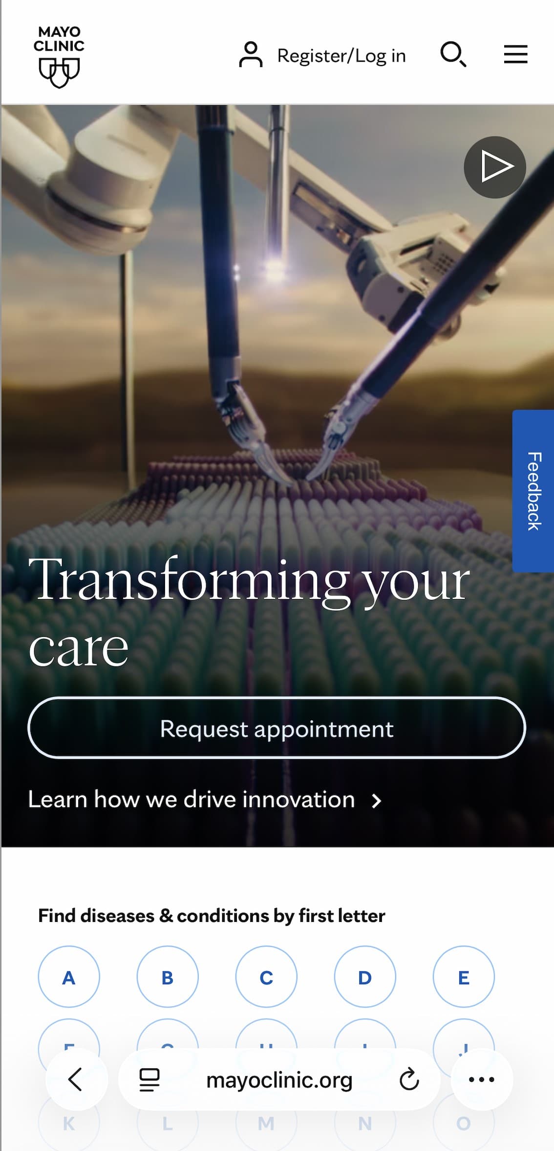 Mayo Clinic’s website