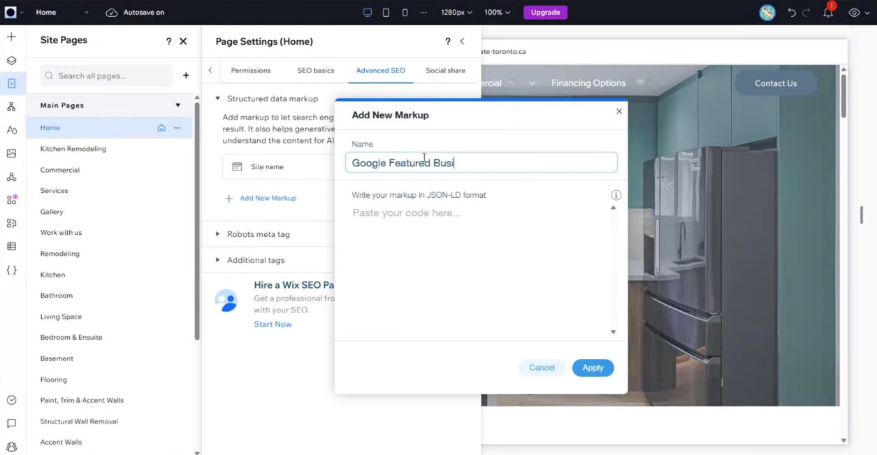 SEO optimization on the platform