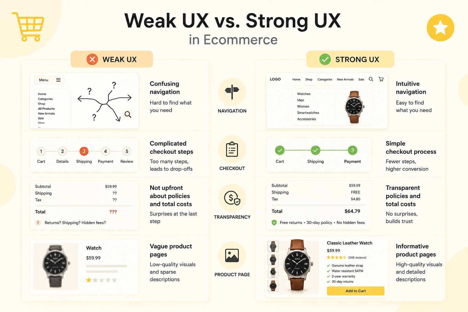 weak UX design vs strong