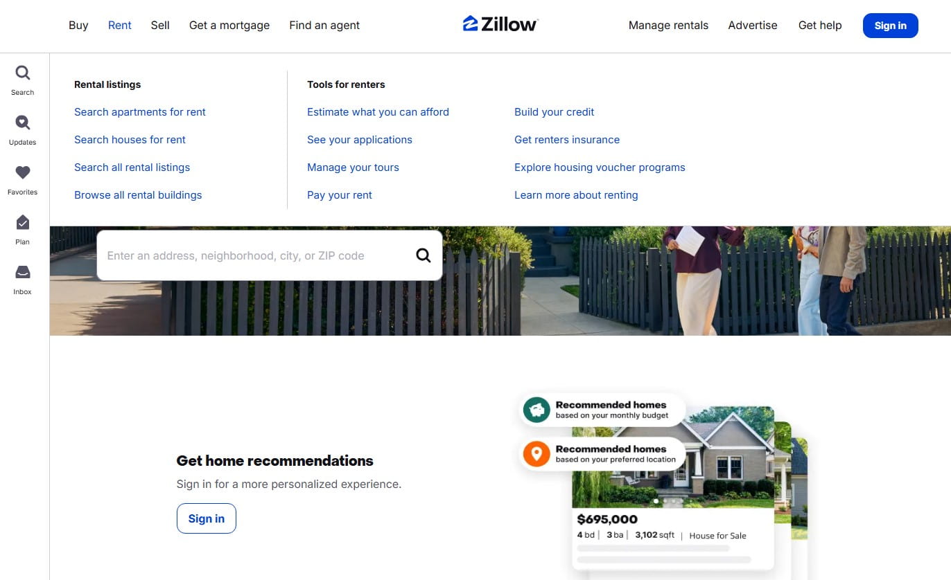Zillow website